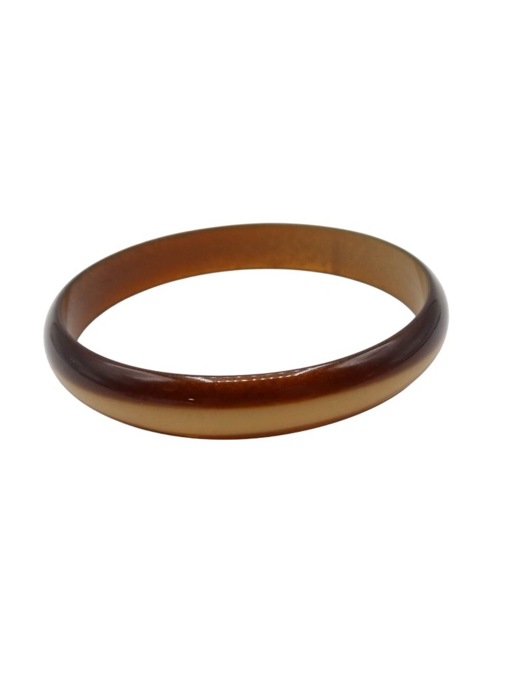 Lucite Brown Moonglow Bangle Cuff Bracelet Unsigned Neutral Acrylic Classic